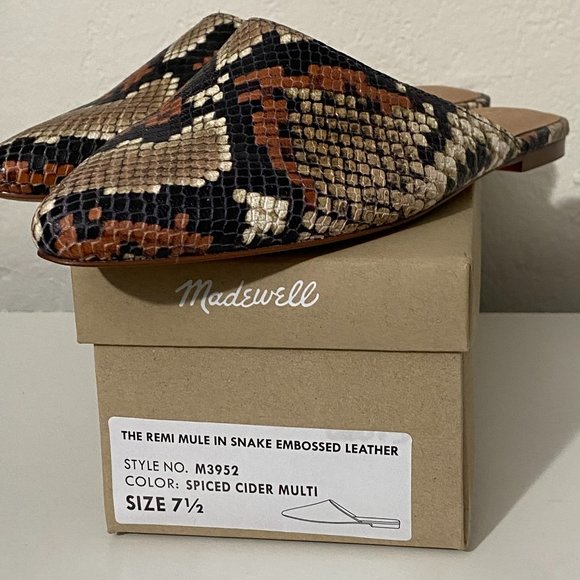 Madewell Remi Mule, in Spiced Cider Multi Snake Print. NWT - Picture 7 of 12